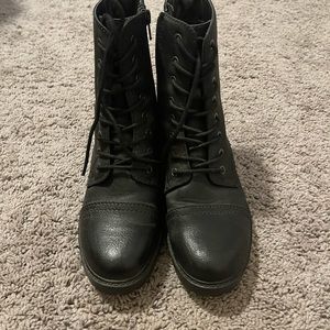 Target Black combat boots faux leather 7.5